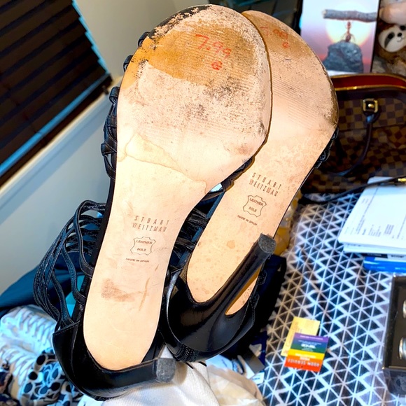 MOVING SALE Stuart Weizman black leather sexy heels - Picture 7 of 8